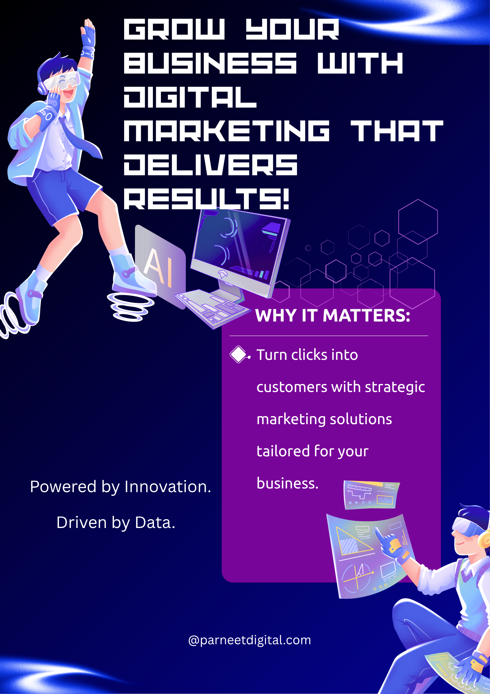 Blue Purple and White Modern Digital Technology Poster